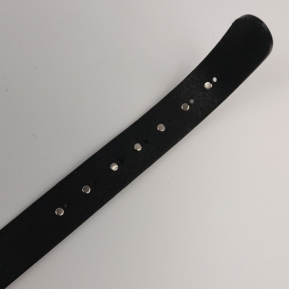 Black Leather Belt With Metal Accents - Picture 9 of 11